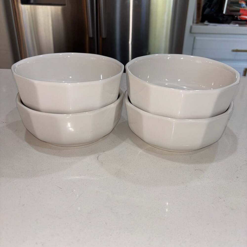 Vintage Pfaltzgraff Heritage White Ceramic Soup/Cereal Bowls Set of 4